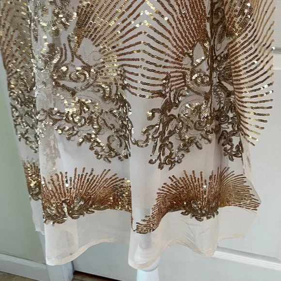 Rose Gold Sequin Embellished Shawl - Picture 5 of 5